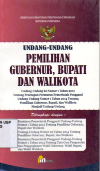 Undang-Undang Pemilihan Gubernur, Bupati, dan Walikota