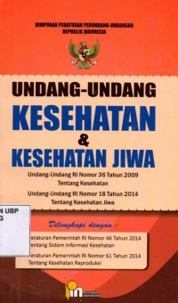 Undang-undang Kesehatan dan Kesehatan Jiwa